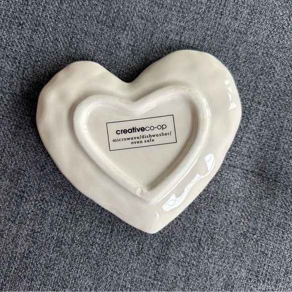 “You & Me” Heart Shaped Trinket Jewelry Dish, White, Black - Picture 3 of 10